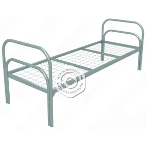 кровать металлическая одноярусная «хард + 2» (800х1900, сетка 100х50, двойная ножка, 2 перемычки)