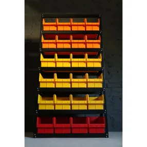 стеллаж складской с пластиковыми ящиками 700