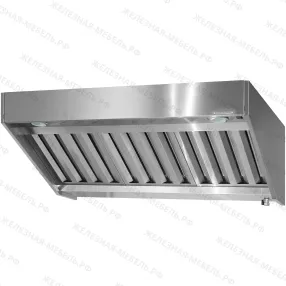 зонт приточно-вытяжной полуоткрытый зппн 400х1500х1000 «norma inox» пристенный (к-т светильников)