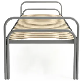 кровать металлическая 1 ярус 800х1900 мм с ламелями (16 шт), двойные ножки (х+)