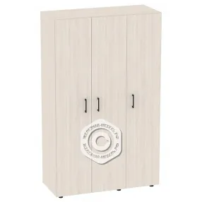 шкаф для одежды трёхстворчатый 1950х1200х520 с 2 отделениями (7 полок, перекладина)