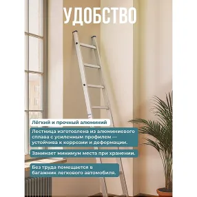 лестница односекционная алюминиевая alumet 1х12