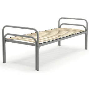 кровать металлическая 1 ярус 800х1900 мм с ламелями (16 шт), двойные ножки (х+)