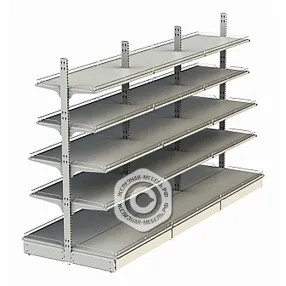 стеллаж торговый островной без стенок 25 серия