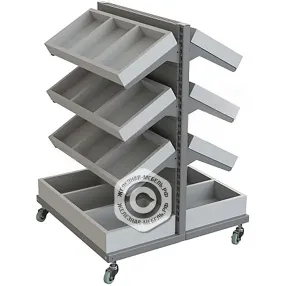 стеллаж мобильный островной для косметики 900х650х640 мм