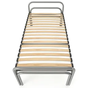 кровать металлическая 1 ярус 800х1900 мм с ламелями (16 шт), двойные ножки (х+)