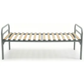 кровать металлическая 1 ярус 800х1900 мм с ламелями (16 шт), двойные ножки (х+)