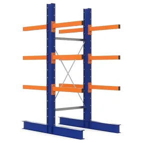 стеллаж консольный двухсторонний 2500х1073х1740 (3 яруса + основание)