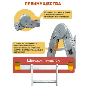 лестница-трансформер алюминиевая профессиональная 4х5