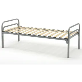 кровать металлическая 1 ярус 800х1900 мм с ламелями (16 шт), двойные ножки (х+)