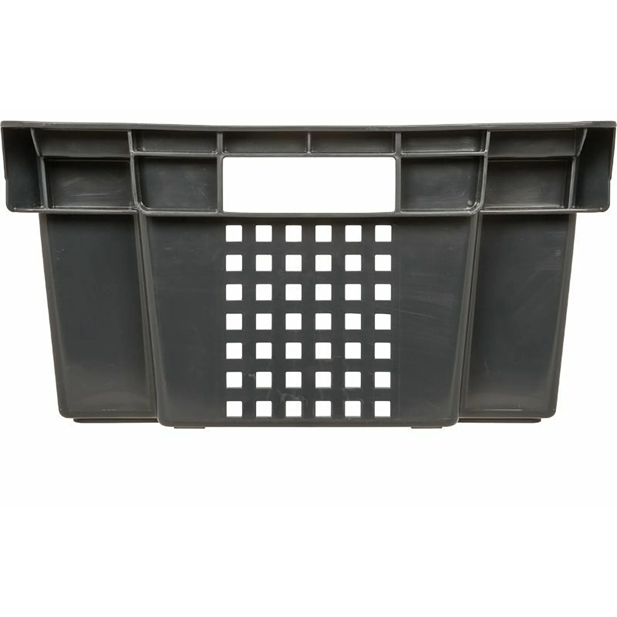 Ящик п/э 600х400х200 1,5 кг дно сплошное, стенки перфорированные арт. 102-1, без крышки (Чёрный)
